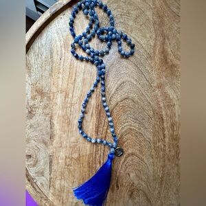Sodalite Mala Necklace with Tassel